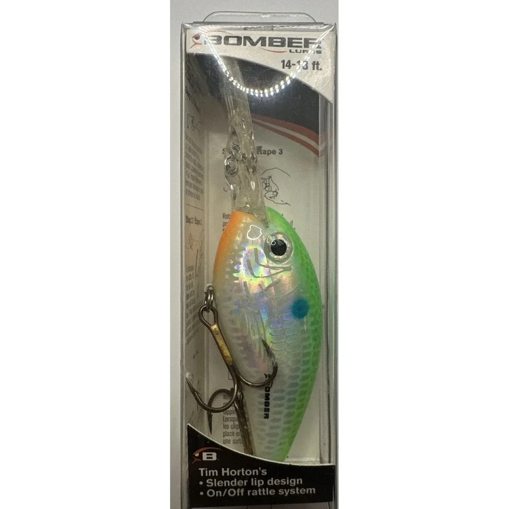 Bomber Tim Horton's Switchback Shad, Citrus,8-14ft Crankbait On/Off Rattle, NIB